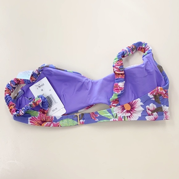NWT L*Space Revolve Lloyd Bikini Top Lost Ibiza Purple Floral Print (Top Only) M - Picture 10 of 11